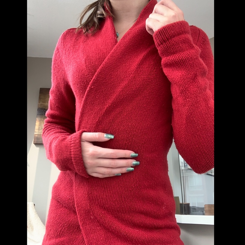 Red heavy wool sweater
